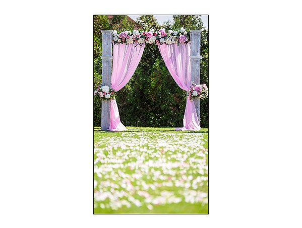 Fundo Fotográfico 1,50 x 2,60 - Casamento No Jardim 033