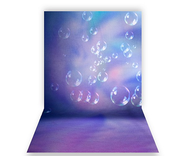 Fundo Fotográfico 1,50 x  2,70 - Efeito Textura Azulada com Bolhas 026