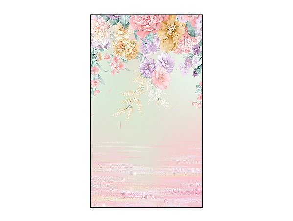 Fundo Fotográfico 1,50 x  2,70 - Flores Aquarela Caindo 037