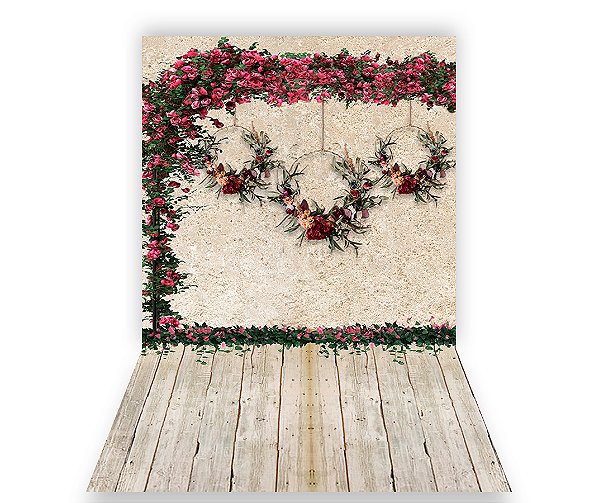 Fundo Fotográfico 1,50 x  2,70 - Arcos de Flores Pendurados 062