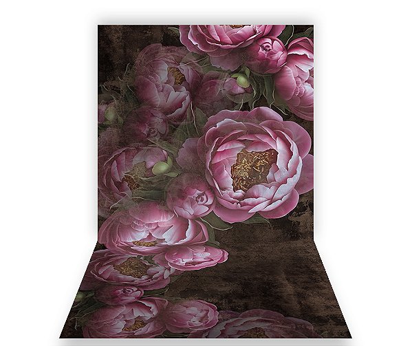 Fundo Fotográfico 1,50 x  2,70 - Flores Peônias Rosa Fine Art 064