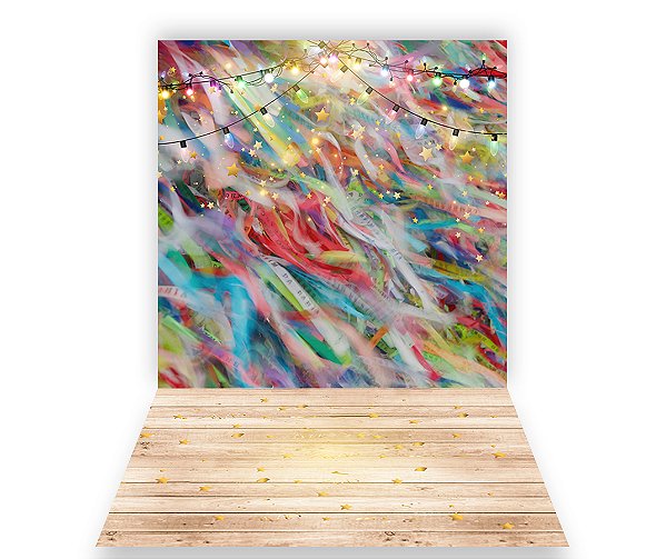 Fundo Fotográfico 1,50 x  2,70 - Carnaval Fitinhas Coloridas 036