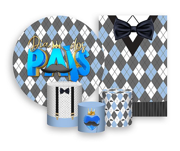 Kit 2 Painéis De Festa + Trio De Capas Cilindro - Dia dos Pais Sueter 003