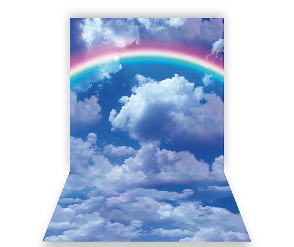 Fundo Fotográfico 1,50 x  2,70 - Céu com Arco Íris 007