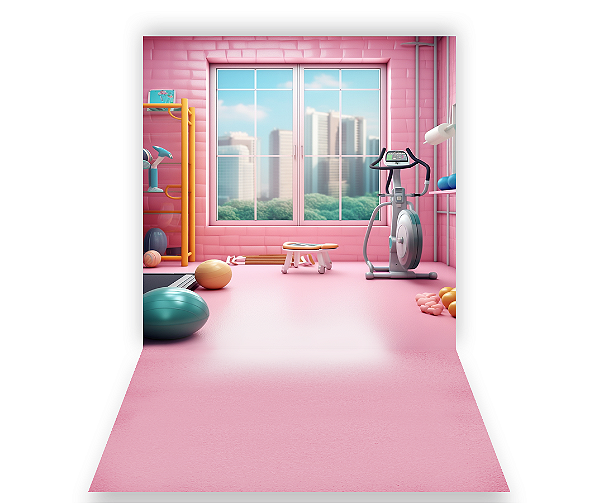 Fundo Fotográfico 1,50 x  2,70 - Academia de Princesa Rosa 025