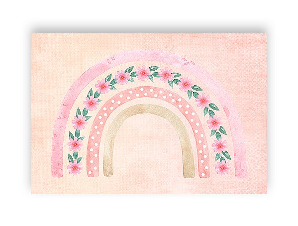Fundo Fotográfico 2,20 x 1,50 - Arco Íris Boho Rosa 004