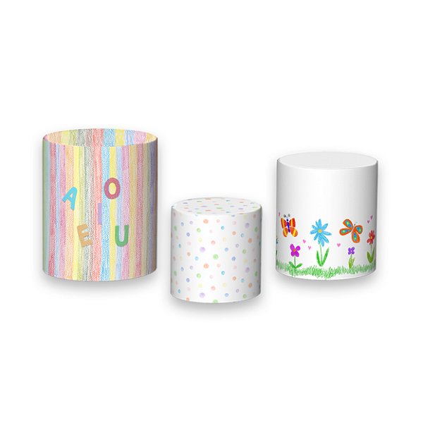 Trio De Capas De Cilindro - Formatura Desenho a Mão 007