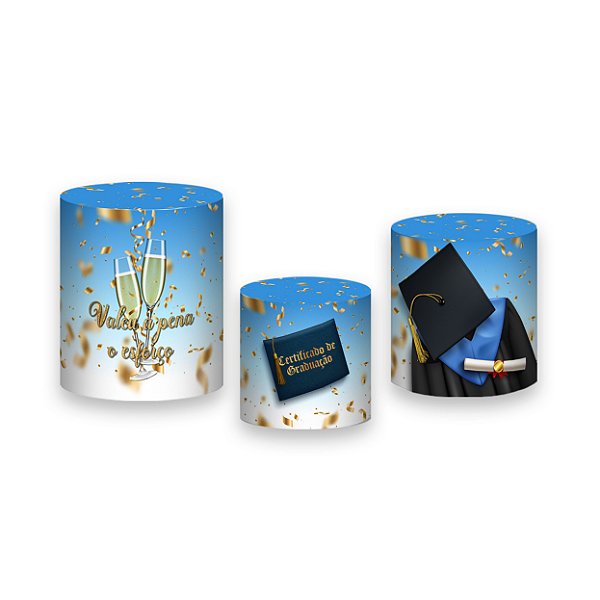 Trio De Capas De Cilindro - Formatura Capelos Formei 010