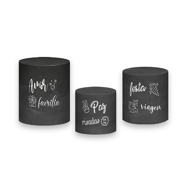 Trio De Capas De Cilindro - Ano Novo Chalkboard 365 Dias 001