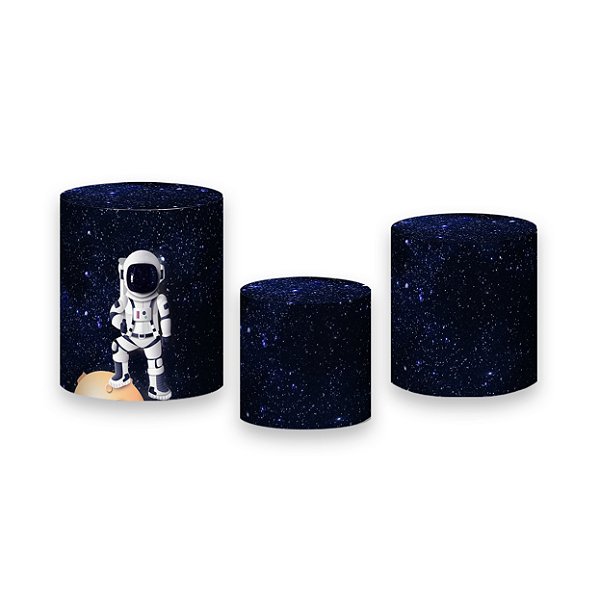 Trio De Capas De Cilindro - Astronauta Galáxia Estrelada 004