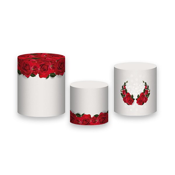 Trio De Capas De Cilindro - Casamento Rosas Vermelhas 002