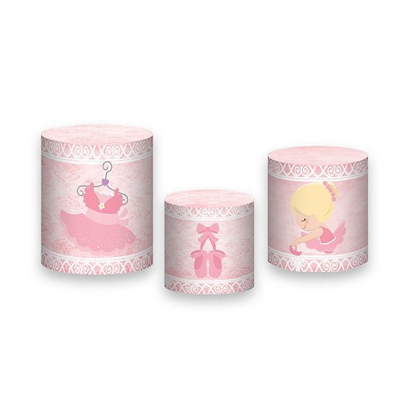 Trio De Capas De Cilindro - Bailarina Cute Rosa 016