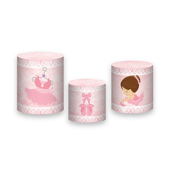Trio De Capas De Cilindro - Bailarina Alongando Cute 018