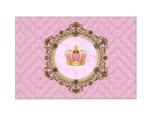 Fundo Fotográfico 2,20 x 1,50 - Capitonê Coroa Realeza Rosa 001