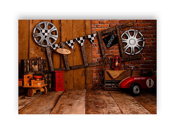 Fundo Fotográfico 2,20 x 1,50 - Ensaio Oficina de Carros 007