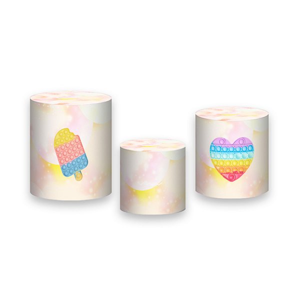 Trio De Capas De Cilindro - Brinquedo Bolha Push Pop It Cute 021