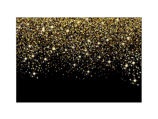 Fundo Fotográfico 2,20 x 1,50 - Fundo Preto Efeito Glitter Dourado 001