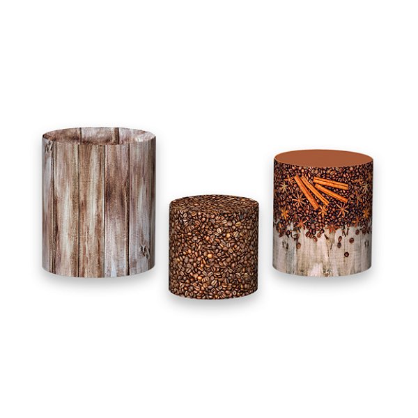 Trio De Capas De Cilindro - Grãos de Café 008