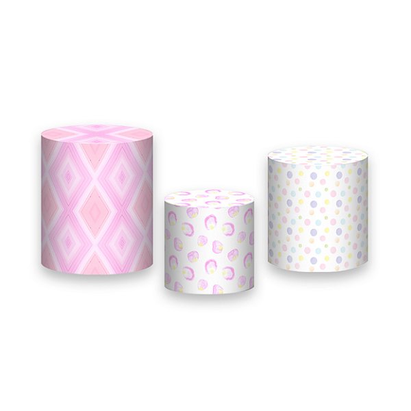 Trio De Capas De Cilindro - Circo Rosa Aquarela 005