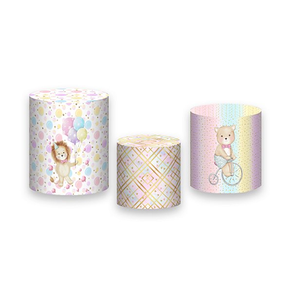 Trio De Capas De Cilindro - Circo Aquarela Candy 021