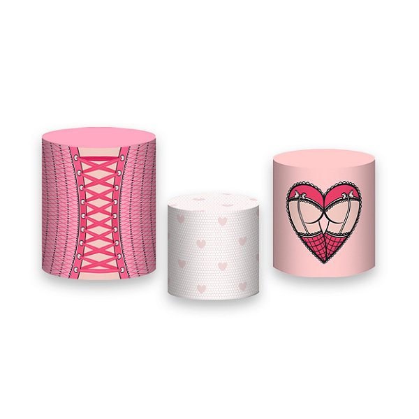 Trio De Capas De Cilindro - Chá de Lingerie Rosa Pink 006