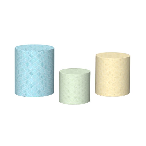 Trio De Capas De Cilindro - Cores Neutras Tons Suaves 011