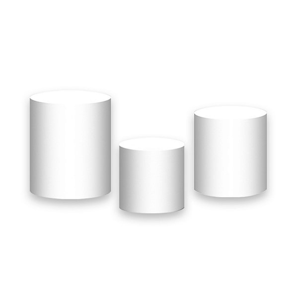 Trio De Capas De Cilindro - Estampa Branca Liso 014
