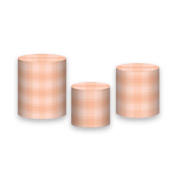 Trio De Capas De Cilindro - Camadas Xadrez Laranja Suave 033