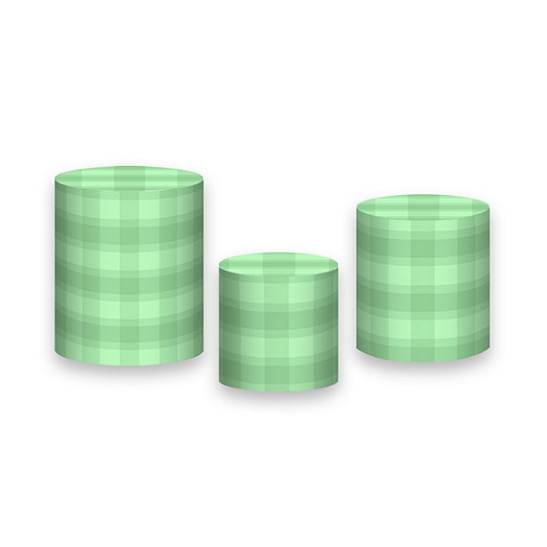 Trio De Capas De Cilindro - Camadas Xadrez Verde 039