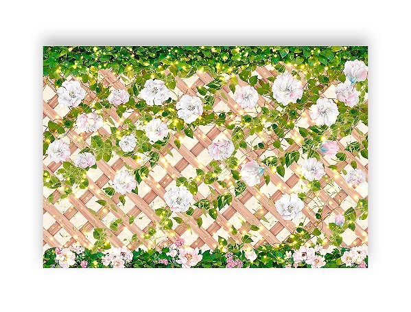Fundo Fotográfico 2,20 x 1,50 - Treliça com Flores 114