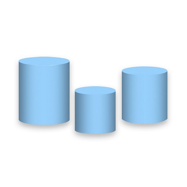 Trio De Capas De Cilindro - Estampa Liso Azul 063