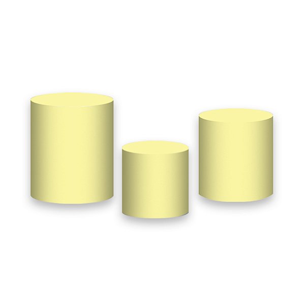 Trio De Capas De Cilindro - Estampa Liso Amarelo 064
