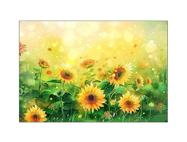 Fundo Fotográfico 2,20 x 1,50 - New Born Campo De Flores Girassóis 159