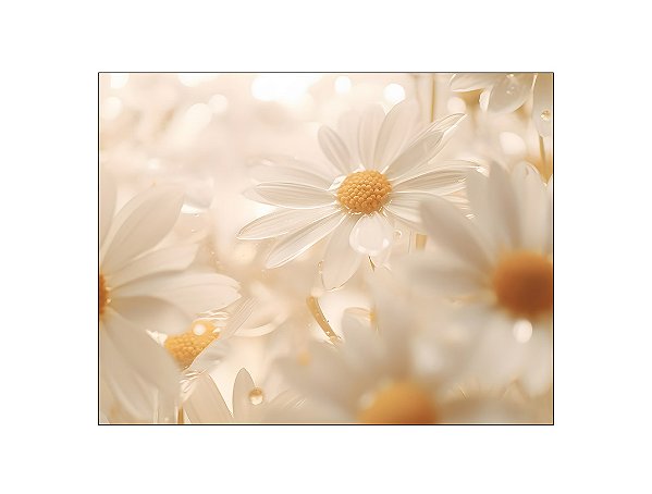 Fundo Fotográfico 1,55 x 1,20 - Flores Margaridas Realistas Clean 163