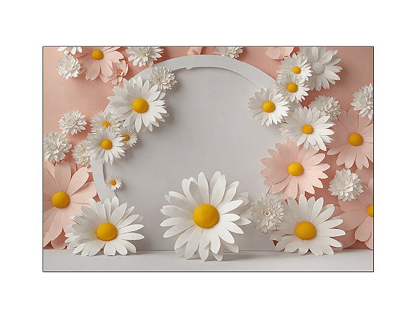 Fundo Fotográfico 2,20 x 1,50 - Flores Margaridas Brancas 165