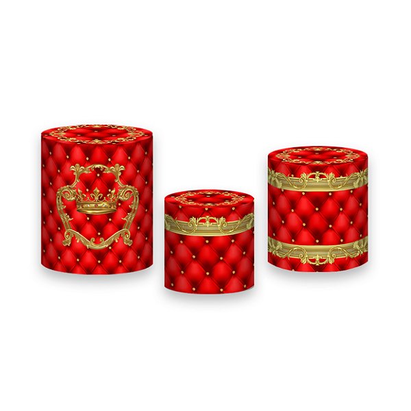 Trio De Capas De Cilindro - Realeza Vermelho com Dourado 038