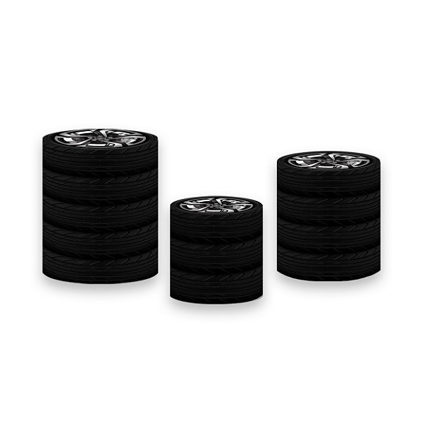 Trio De Capas De Cilindro - Carros Pneus Realista 019