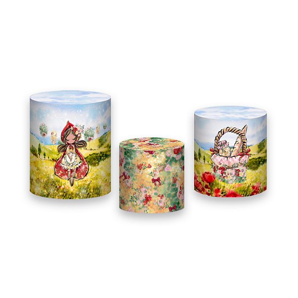 Trio De Capas De Cilindro - Menina no Bosque Efeito Glitter 002