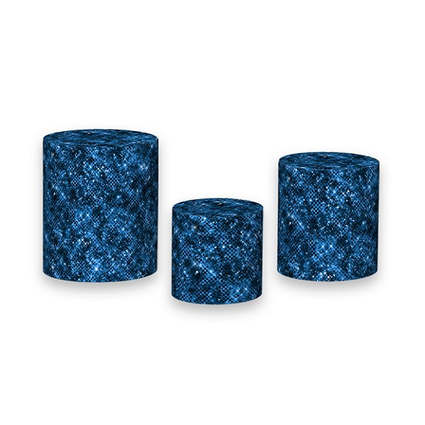 Trio De Capas De Cilindro - Efeito Lantejoulas Azul 051