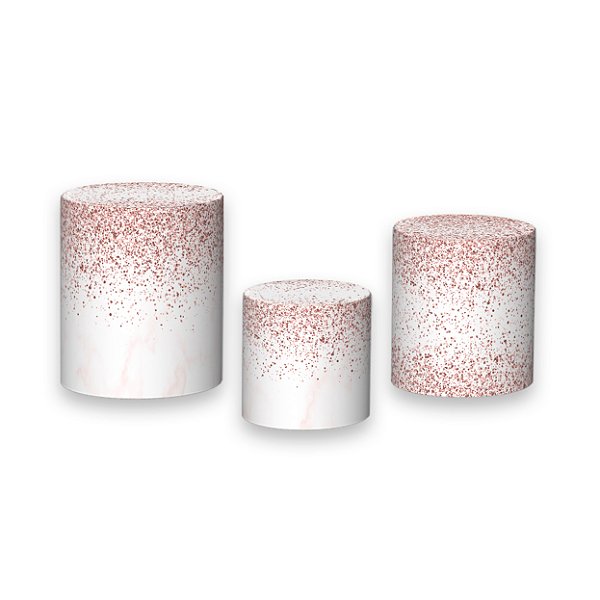 Trio De Capas De Cilindro - Efeito Glitter Rose 062