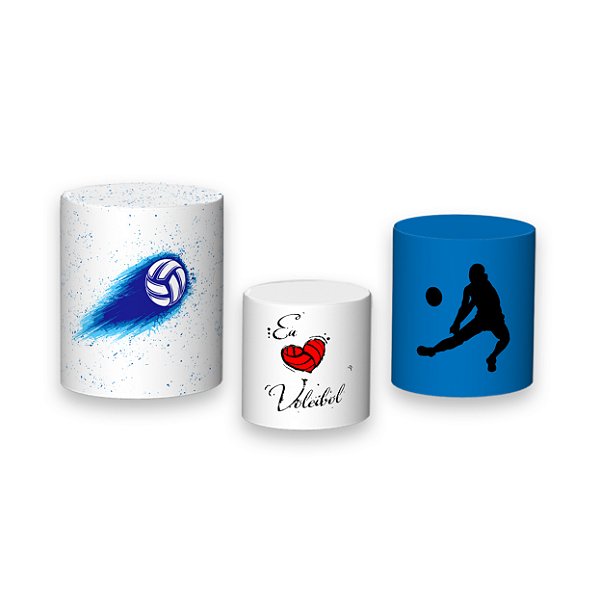 Trio De Capas De Cilindro - Esporte Vôlei Azul 004