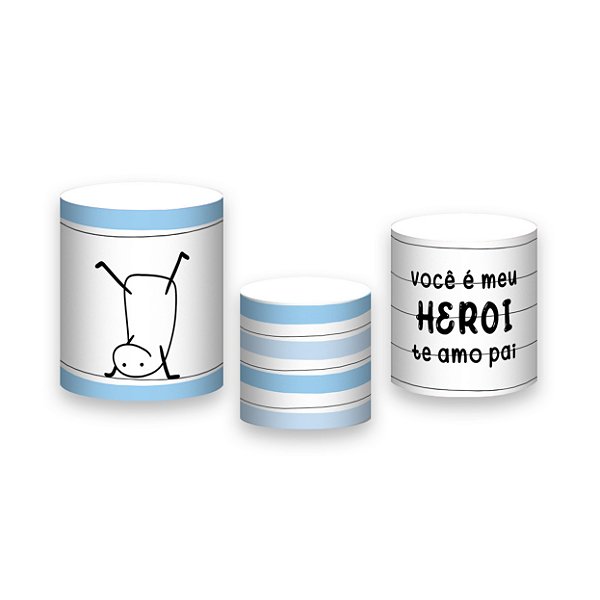 Trio De Capas De Cilindro - Flork Dia dos Pais Azul 008