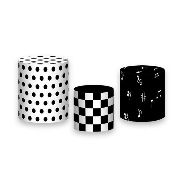 Trio De Capas De Cilindro - Anos 60 Dança Preto e Branco 001