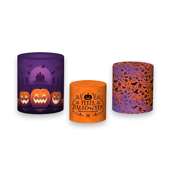 Trio De Capas De Cilindro - Halloween Abóboras e Fantasmas 002