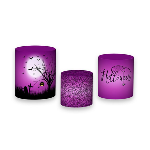 Trio De Capas De Cilindro - Halloween Casa da Bruxa Roxo 019