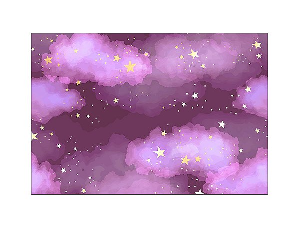 Fundo Fotográfico 2,20 x 1,50 - Nuvens Rosas e Estrelas 002