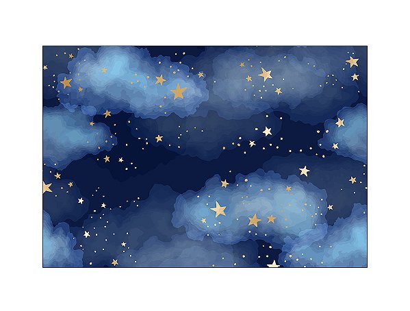 Fundo Fotográfico 2,20 x 1,50 - Nuvens Azuis e Estrelas 003