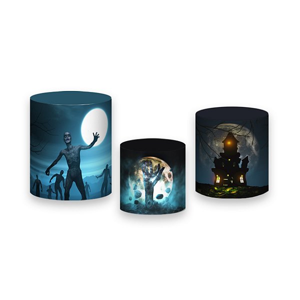 Trio De Capas De Cilindro - Halloween Fantasma Tenebroso 028