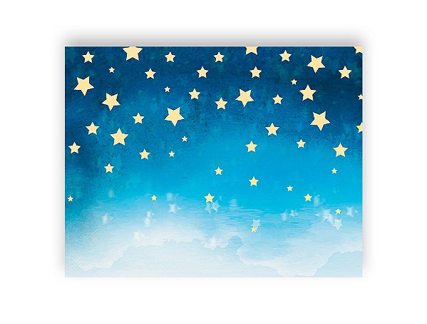 Fundo Fotográfico 1,55 x 1,20 - Azul com Estrelas Pequeno Príncipe 018