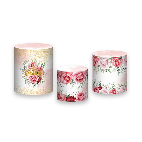 Trio De Capas De Cilindro - 15 Anos Princesa Vermelho 008